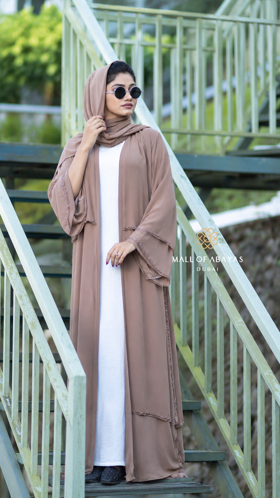 Taupe Elegance Abaya Set 092636