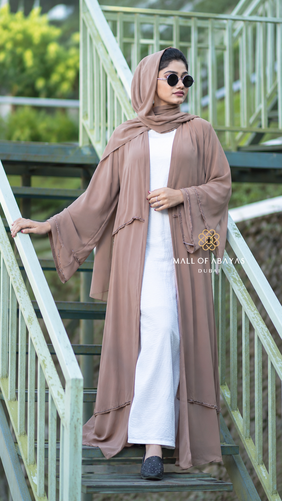 Taupe Elegance Abaya Set 092636