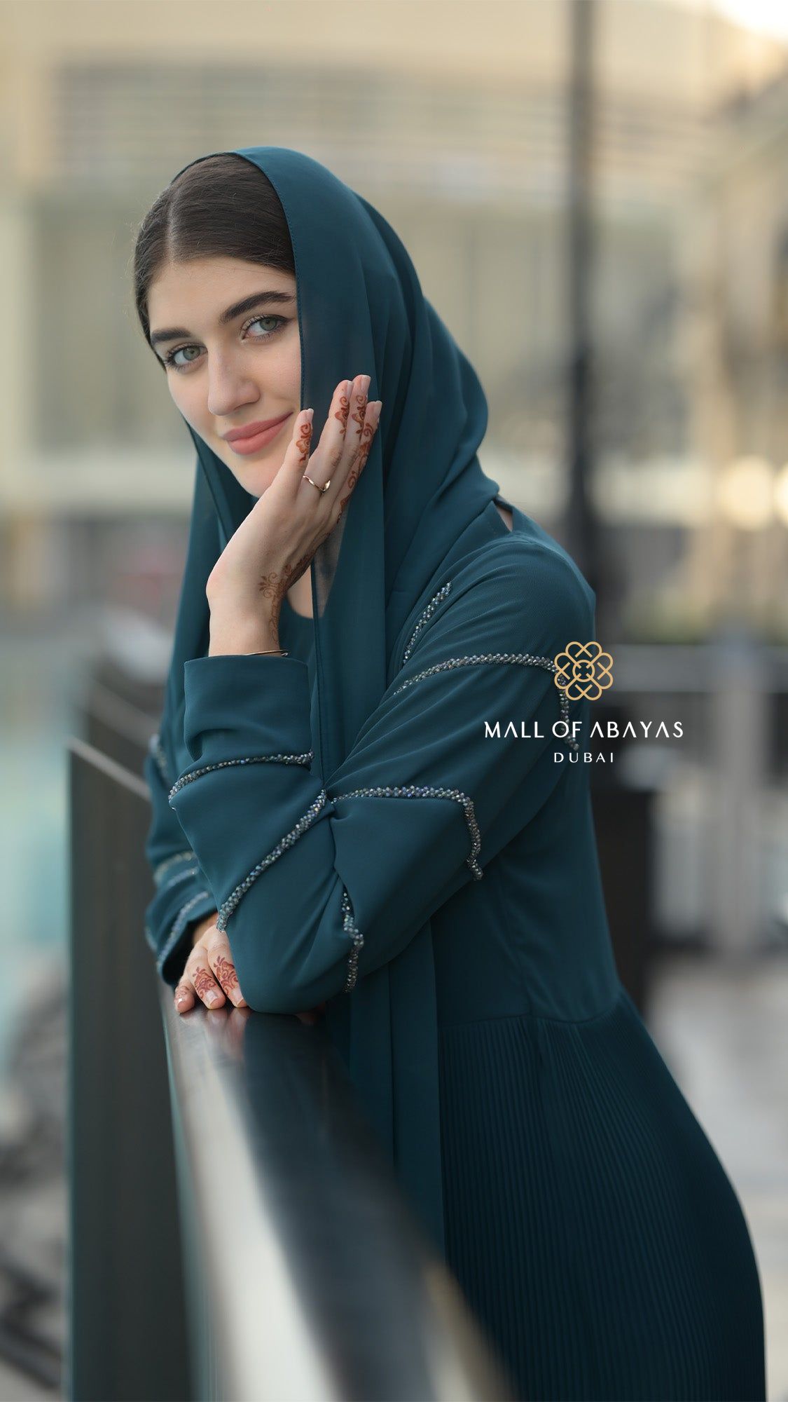 Teal Pleated Chiffon Modest Dress - 092605