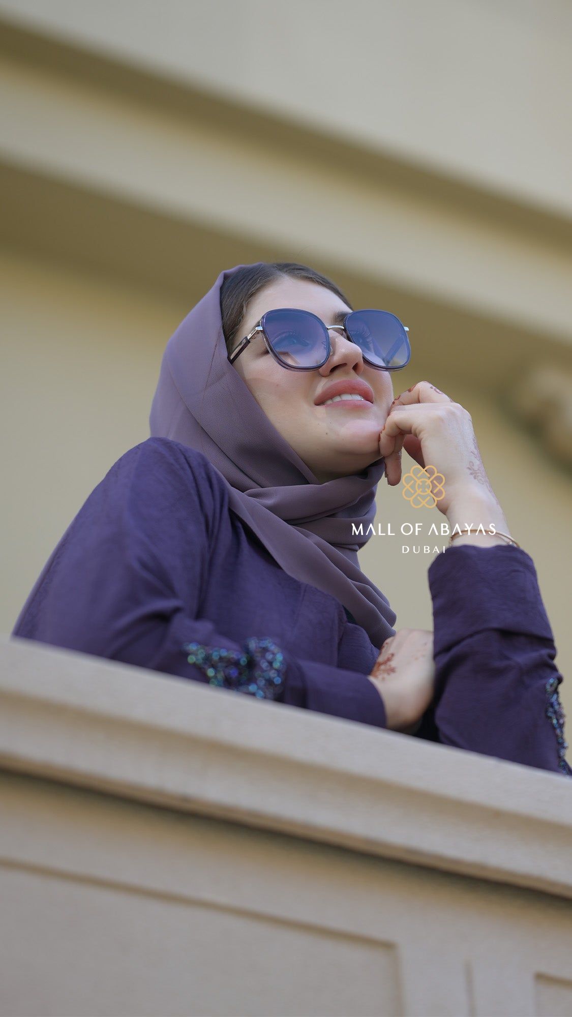 Velvet Orchid Embellished Abaya – Deep Purple - 092610