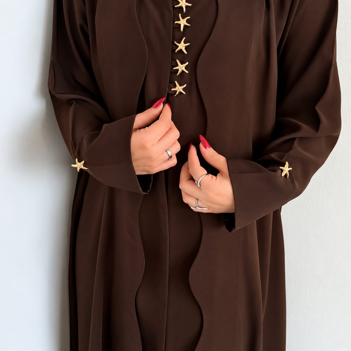 Chocolate Brown Premium Nida Abaya - 0926174