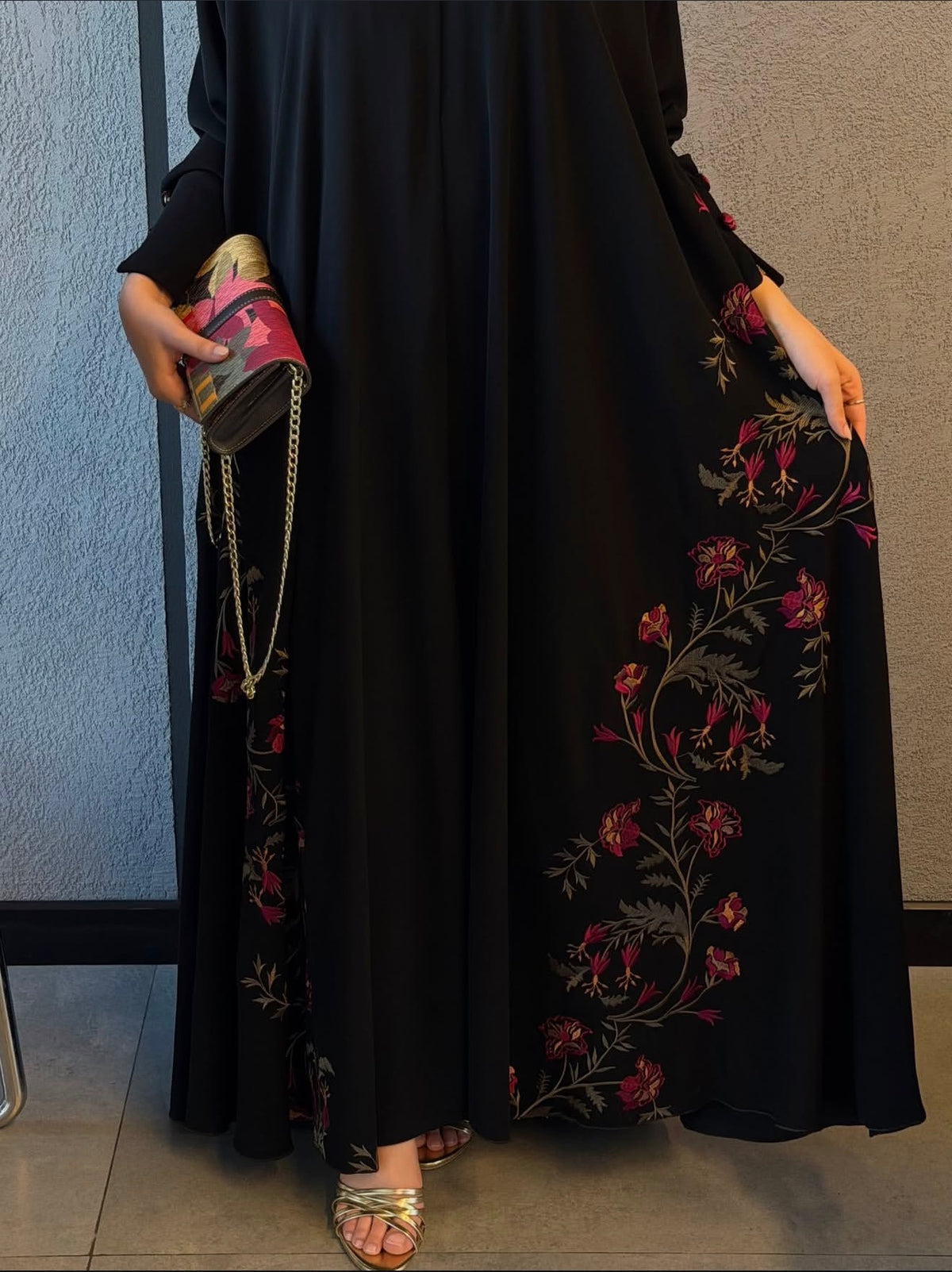 Midnight Bloom Premium Nida Abaya - 0926205