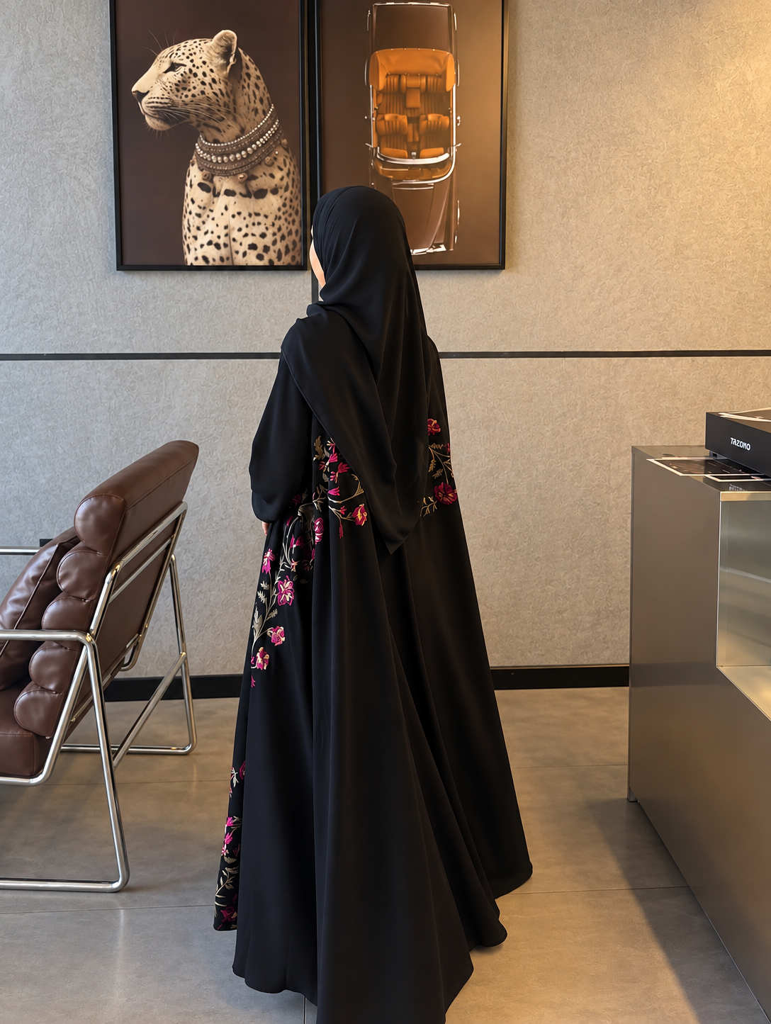 Midnight Bloom Premium Nida Abaya - 0926205