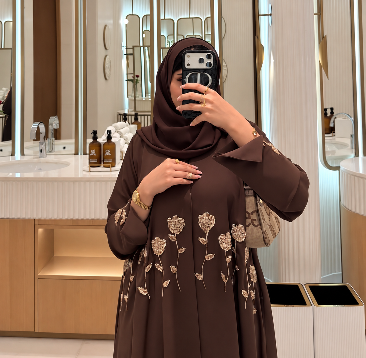 Chocolate Brown Abaya with Hijab - 0926216