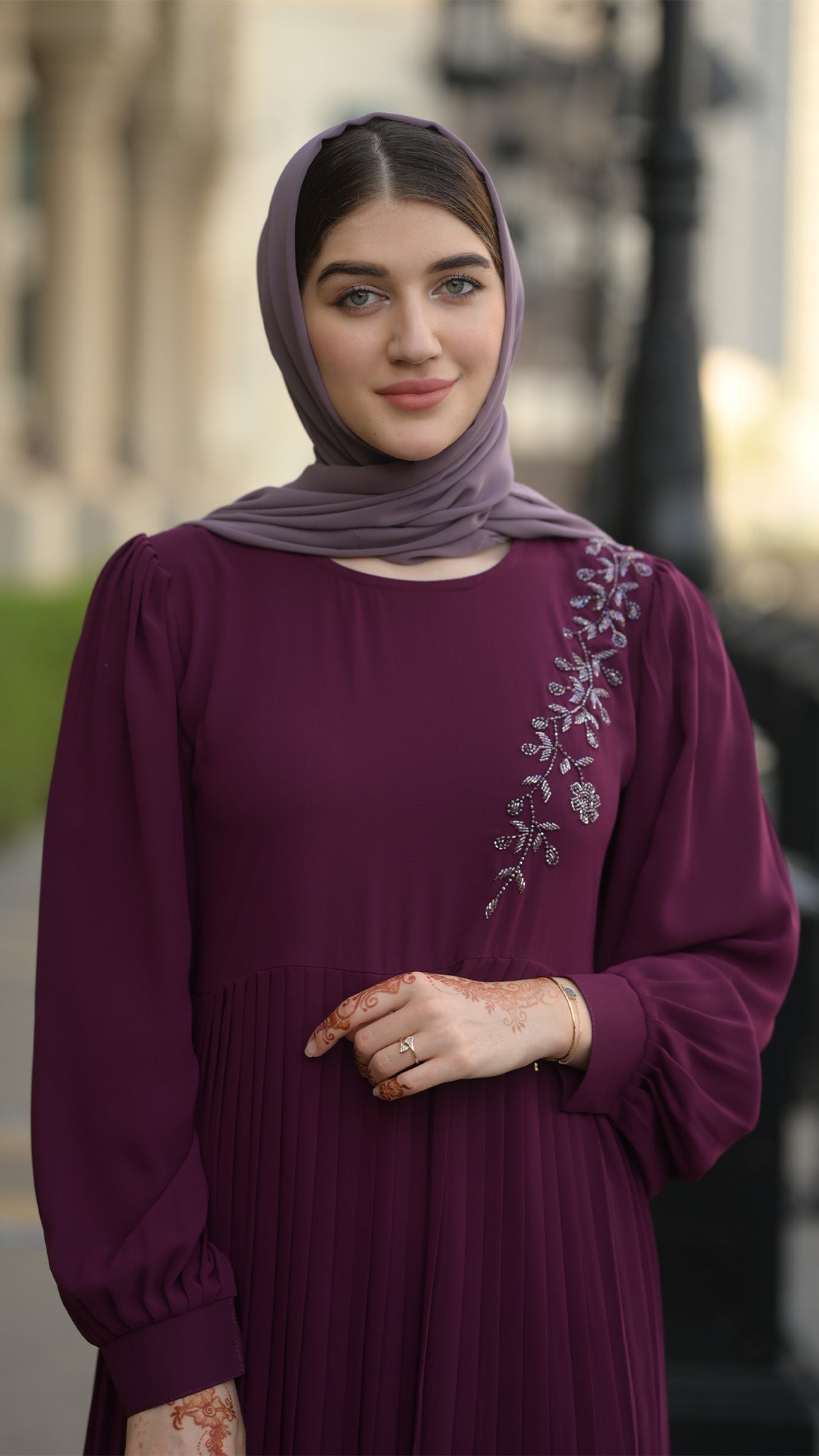The Amethyst Pleated Abaya | Grace & Flow Series