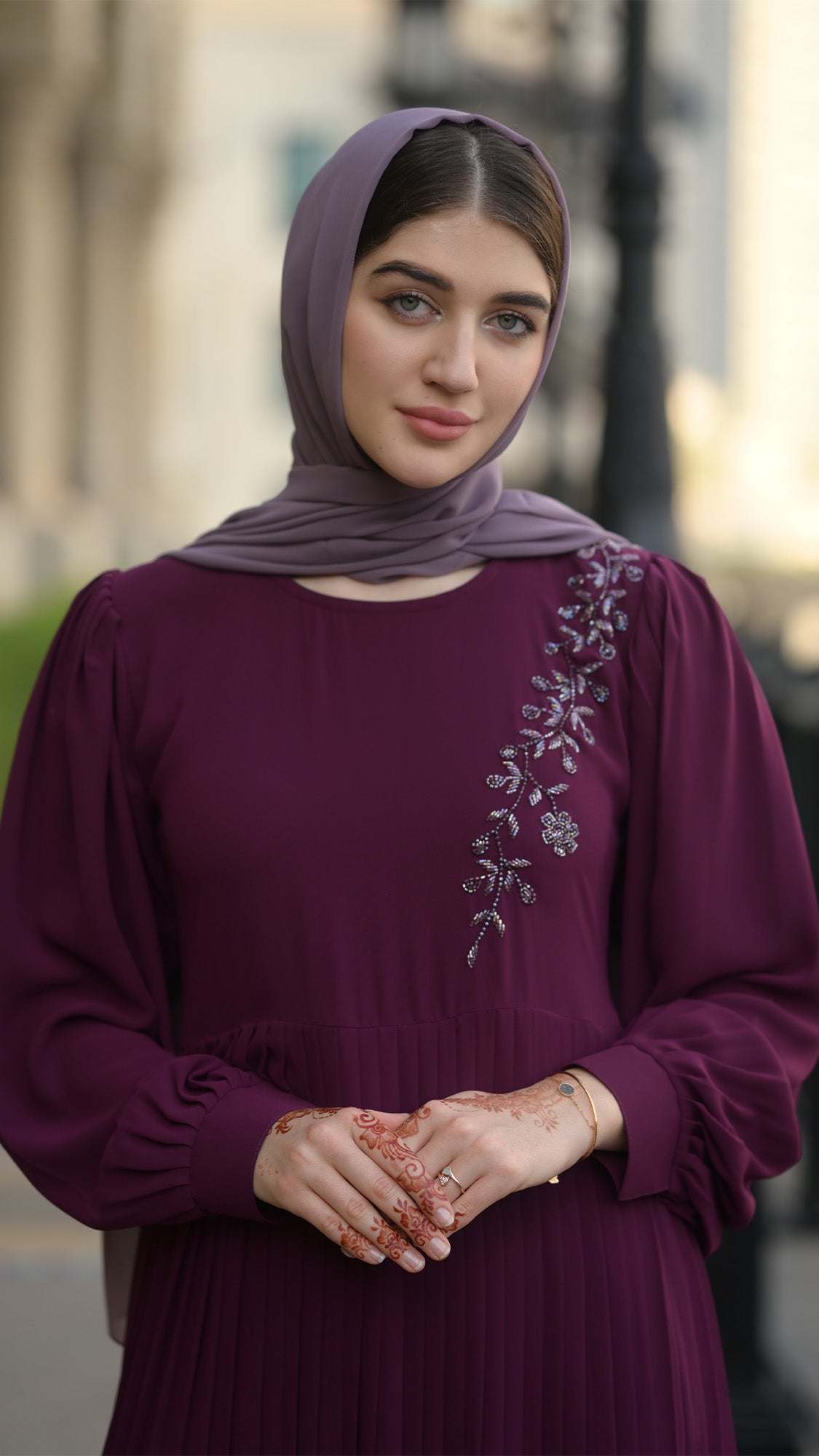 The Amethyst Pleated Abaya | Grace & Flow Series