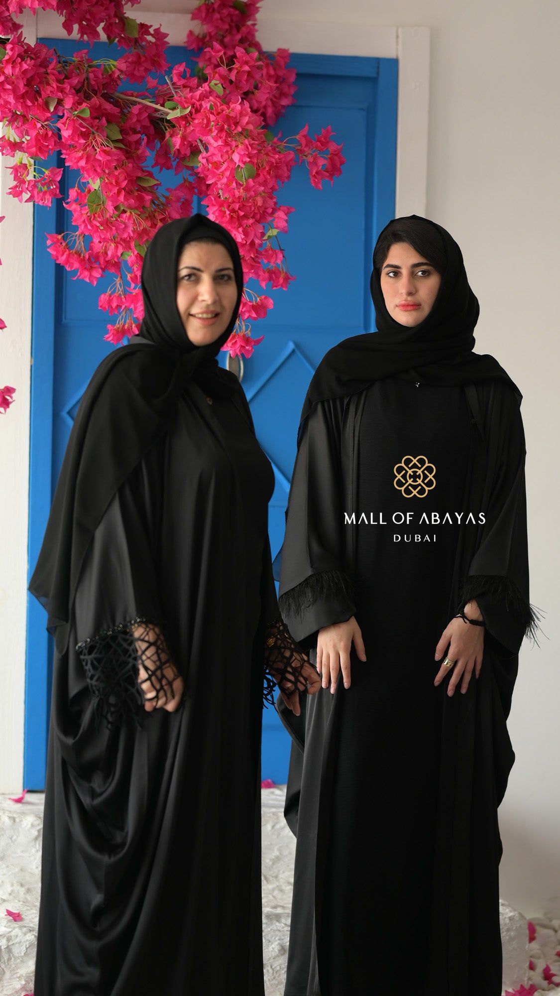 Noir Crochet Cuff Open Abaya – Black -092612