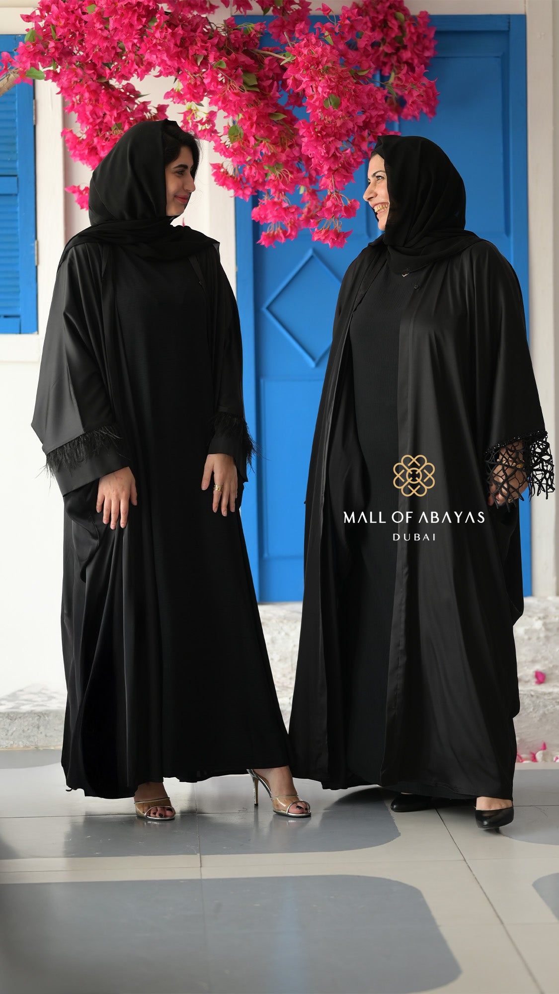 Noir Crochet Cuff Open Abaya – Black -092612