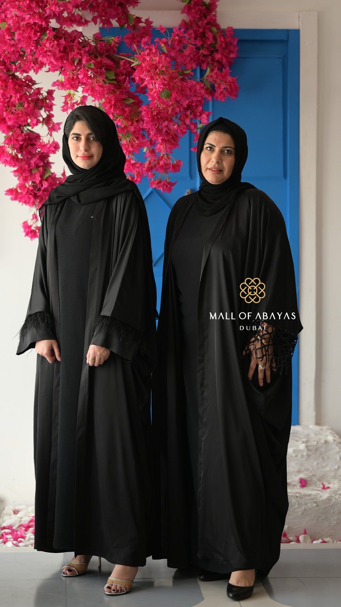 Noir Crochet Cuff Open Abaya – Black -092612